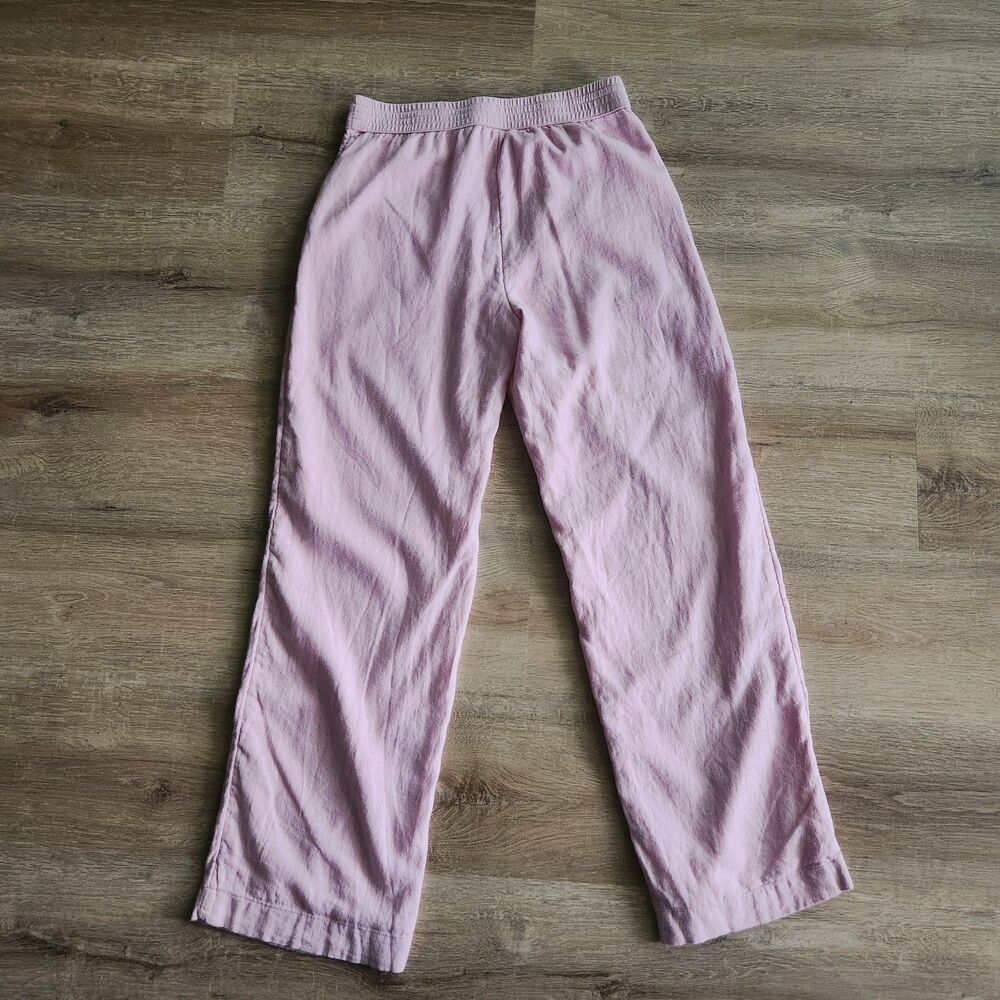 Abercrombie Kids Linen Blend Wide Leg Cotton Gauze Pants Pink Size 13/14 - Picture 2 of 11